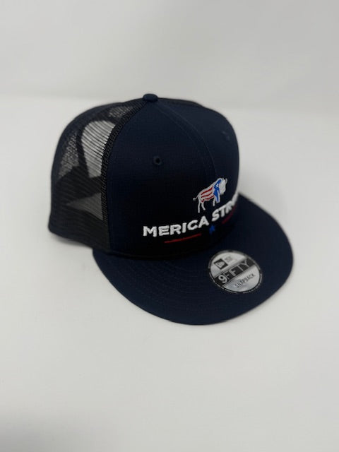 Merica Strong Black SnapBack Cap