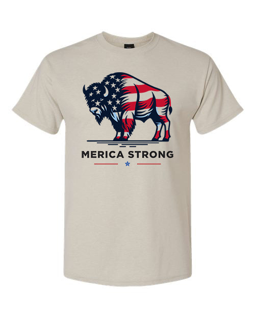 Merica Strong Bison Flag