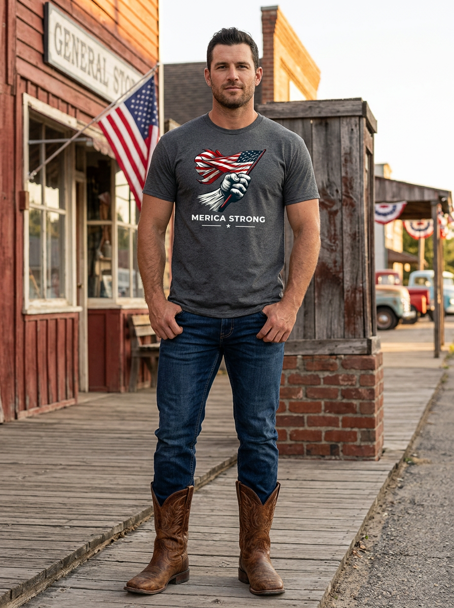 Merica Strong Hand Flag