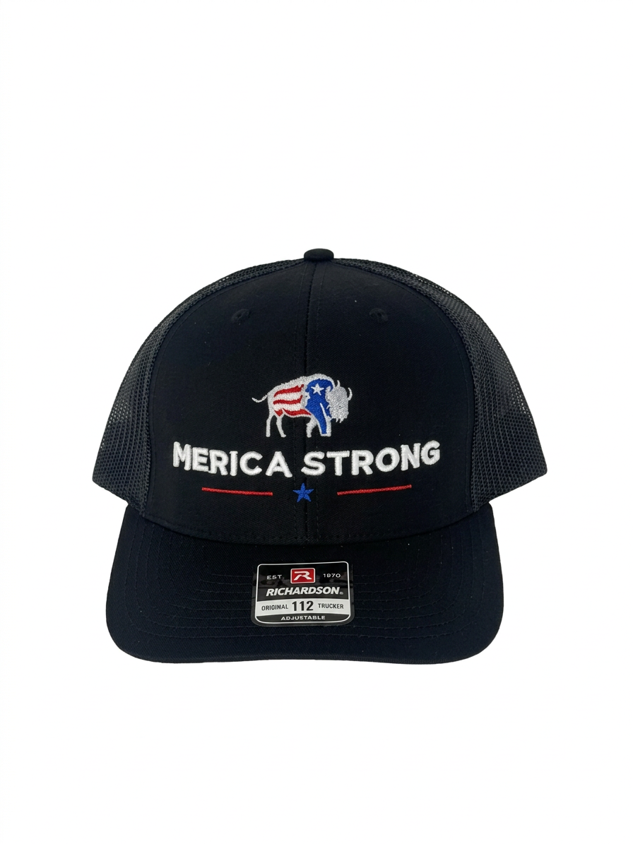 Merica Strong Black SnapBack Cap