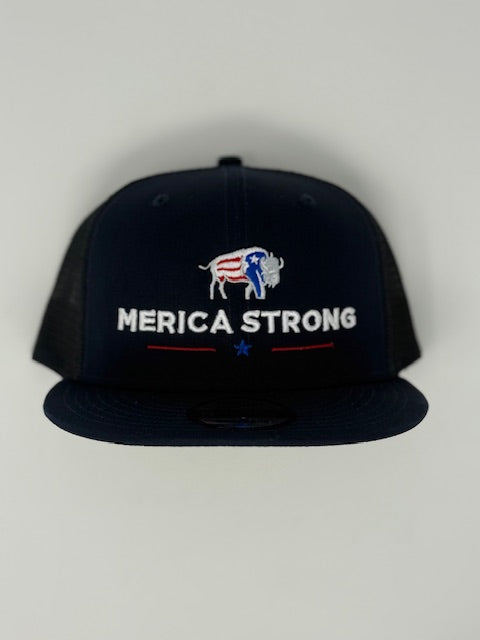 Merica Strong Black SnapBack Cap