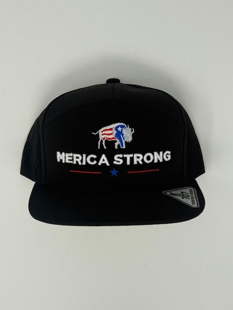 Merica Strong Black SnapBack Cap