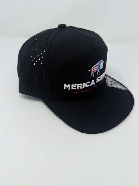 Merica Strong Black SnapBack Cap